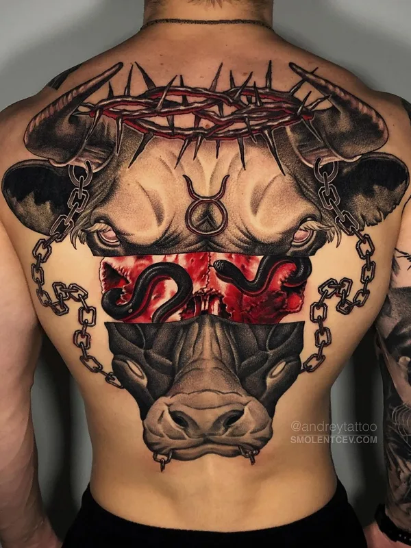 male color realism татуировка на full back #45653 | Тату мастер Андрей Смоленцев