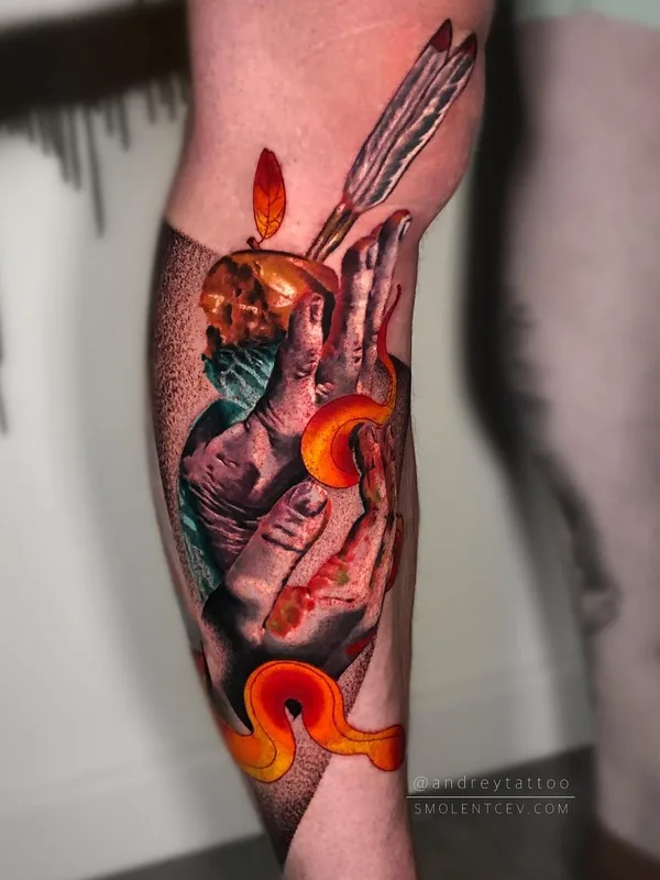 color realism татуировка на calf #45655 | Тату мастер Андрей Смоленцев