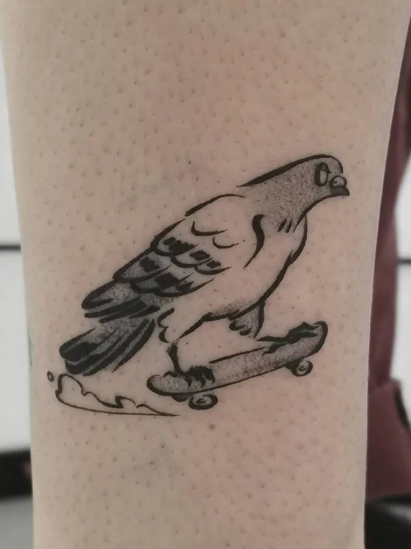 black and grey sketch tattoo on calf #45697 | Tattoo Artist Eva Rose