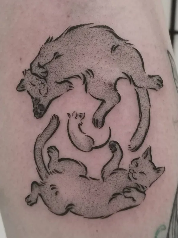 black and grey linework tattoo on forearm #45693 | Tattoo Artist Eva Rose