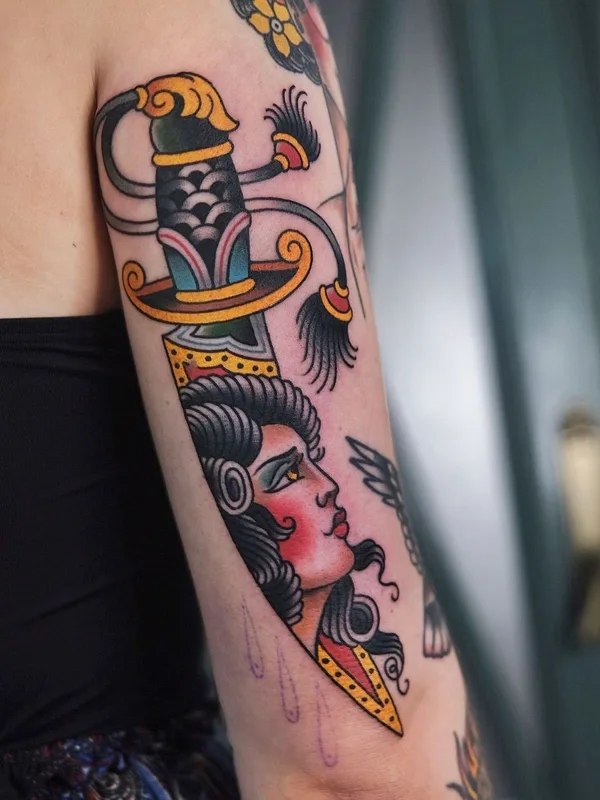 female color traditional татуировка на forearm #45715 | Тату мастер Марина Гончарова