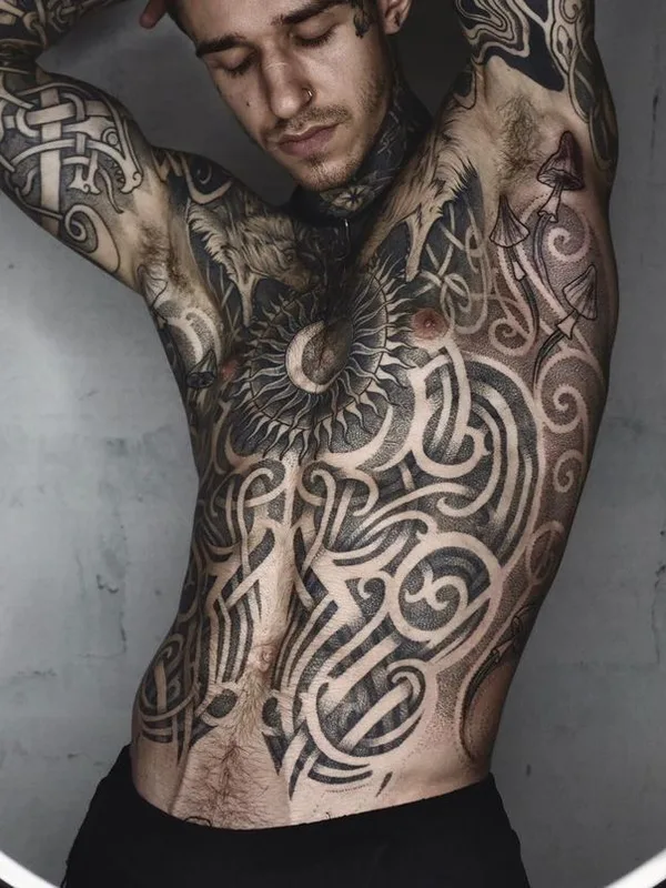 male black blackwork татуировка на full body #45751 | Тату мастер Сергей Murdoc