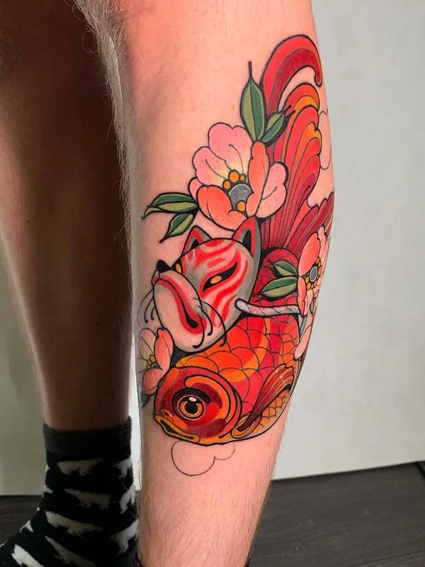 color japanese Tatuaggio su calf #45768 | Tatuatore Александр Николаев