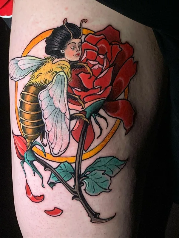 color neo traditional Tatuaggio su thigh #45765 | Tatuatore Александр Николаев