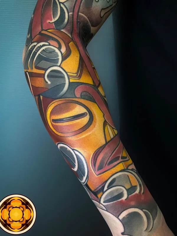 color abstract Tatuaggio su full sleeve #45814 | Tatuatore Даниил Погорелов