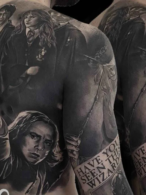 black and grey realism татуировка на full sleeve #1048 | Тату мастер Gabriele Pais