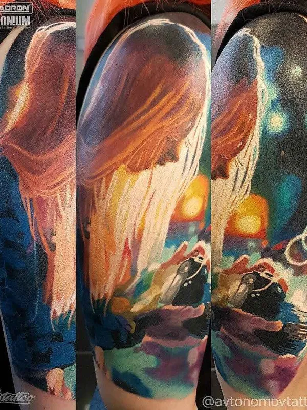 color illustrative tattoo on shoulder #1552 | Tattoo Artist Антон Автономов