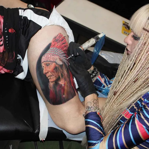 Portrait tattoo by Monica Marino