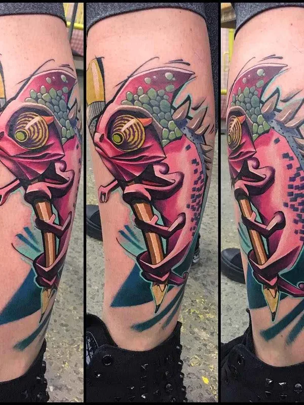 color illustrative Tatuaggio su calf #1465 | Tatuatore Matej Martius