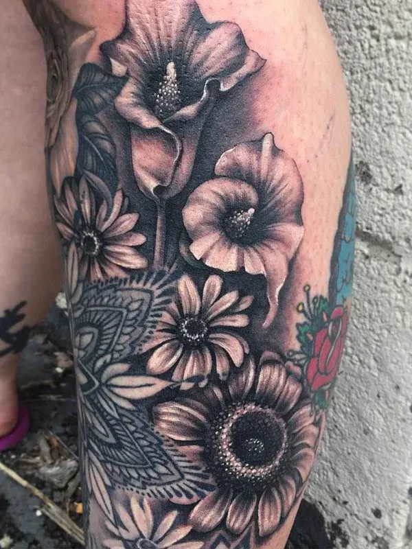 black and grey realism tattoo on thigh #9473 | Tattoo Artist Ryan Ashley Malarkey