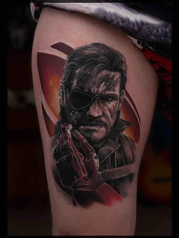 black and grey realism 纹身 在 thigh #3784 | 纹身师 Павел Roch