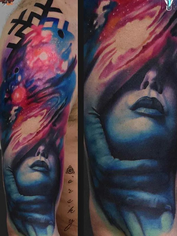 color realism tatouage sur full sleeve #1122 | Artiste tatoueur Damian Gorski