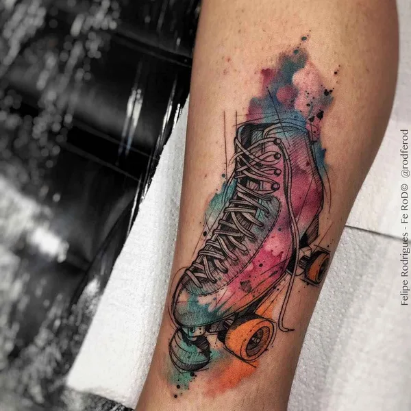 Watercolor tattoo by Felipe Rodrigues (Fe Rod) in São Paulo
