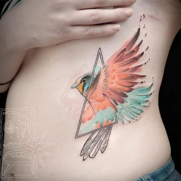 Watercolor tattoo by Chris Rigoni in Perth