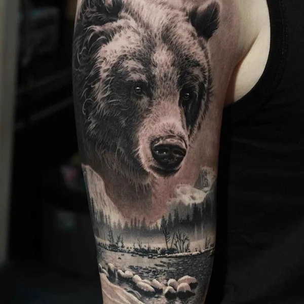 Portrait tattoo by Ryan Evans in Auckland