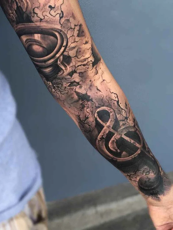 black and grey black and grey татуировка на forearm #1142 | Тату мастер Gabriel Gonzalez