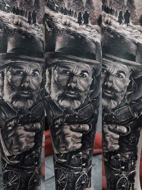 black and grey realism tatouage sur full sleeve #2547 | Artiste tatoueur Domantas Parvainis