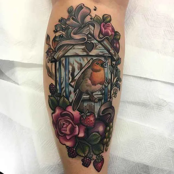New School tattoo by Makkala Rose in Hamilton