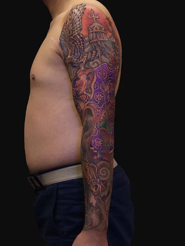male color japanese tattoo on full sleeve #21994 | Tattoo Artist Yideer