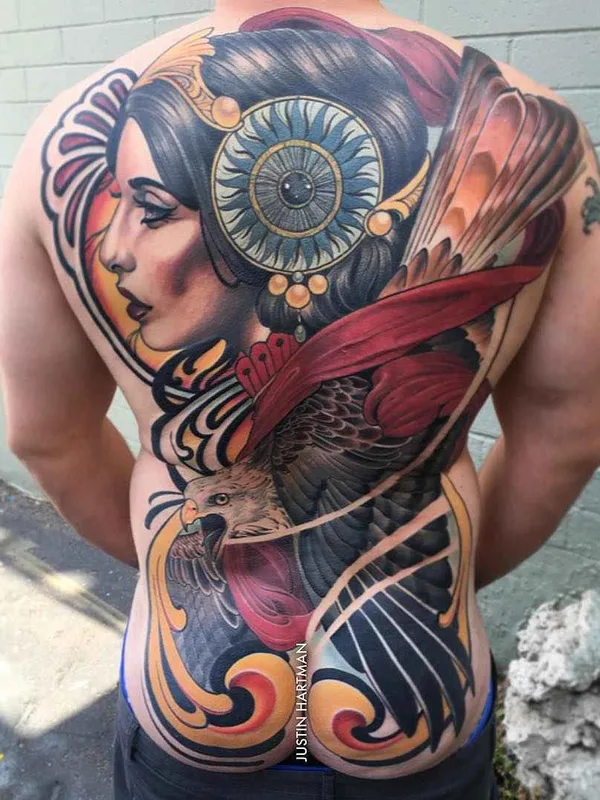 color realism tatuaje en full back #1283 | Tatuador Justin Hartman
