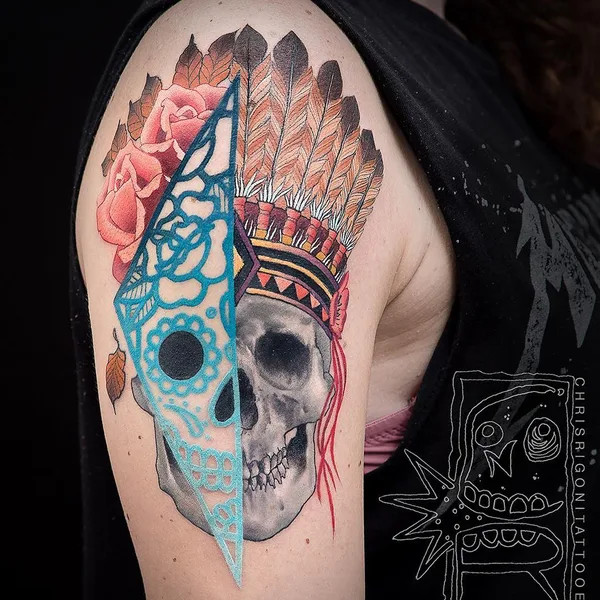Watercolor tattoo by Chris Rigoni in Perth