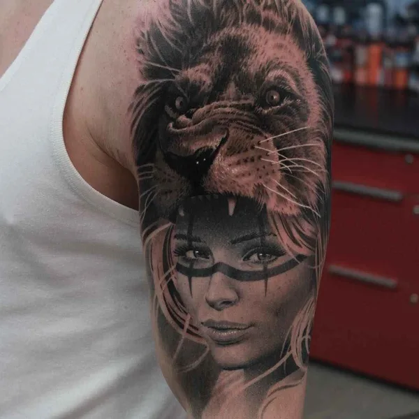 Portrait tattoo by Ryan Evans in Auckland