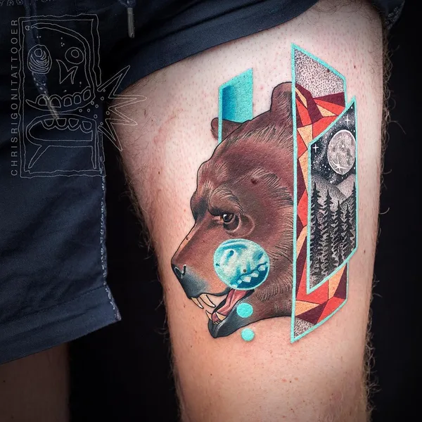 Watercolor tattoo by Chris Rigoni in Perth