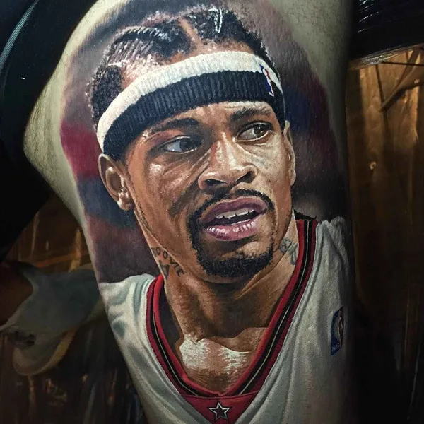 Portrait tattoo by Steve Butcher in Corona