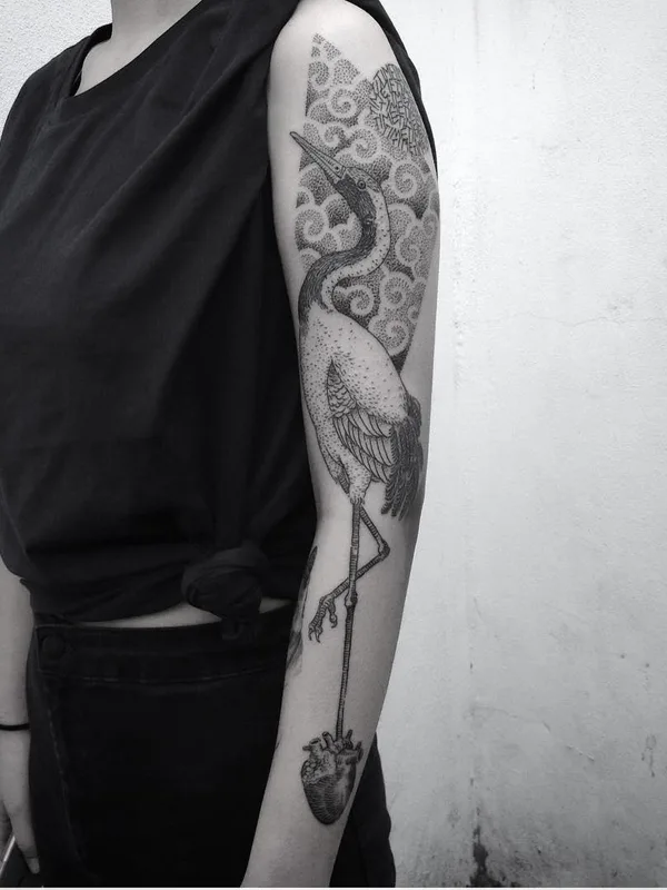 female black and grey blackwork tatuaje en full sleeve #4977 | Tatuador Otto D’Ambra