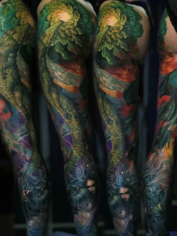 color realism tatuaje en full leg #2157 | Tatuador Ника Самарина