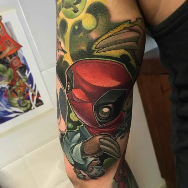 New School tattoo by Jamie Ris in Aalsmeer