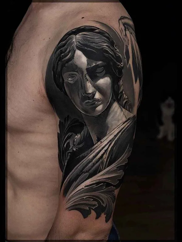male black and grey realism 纹身 在 full sleeve #3786 | 纹身师 Павел Roch