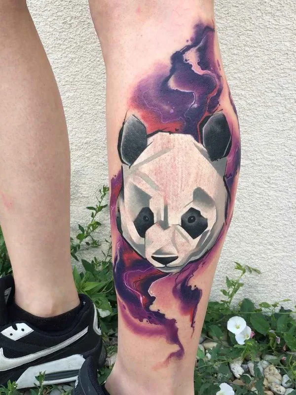 color geometric Tatuaggio su calf #1468 | Tatuatore Matej Martius