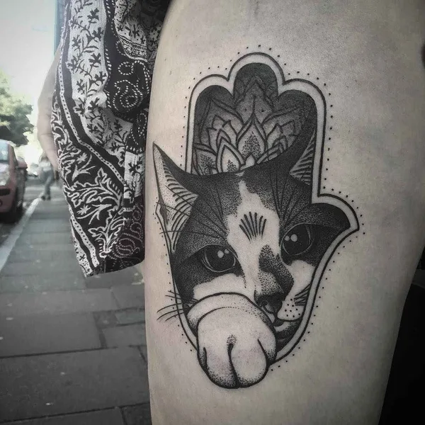 Дотворк tattoo by Chris Bint in Southend-on-Sea