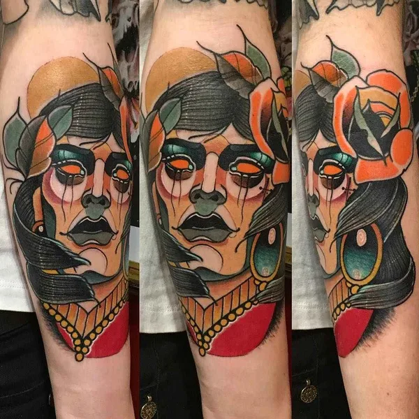 Нео традиционная tattoo by Achilleas Aber in Athina