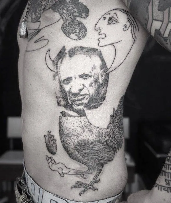 black and grey sketch tatuaje en side #4978 | Tatuador Otto D’Ambra
