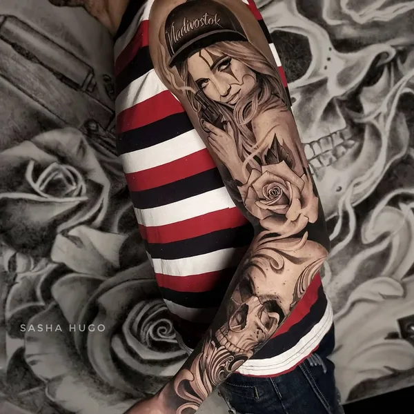 Black & Grey tattoo by Sasha hugo in Владивосток