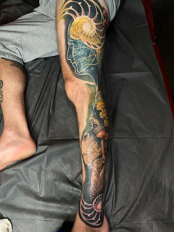 color surrealism 타투 부위 calf #46982 | 타투이스트 Josh Payne