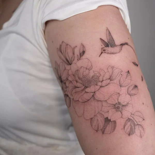 Feminine tattoo by Irina Kondrashova in Okres Praha