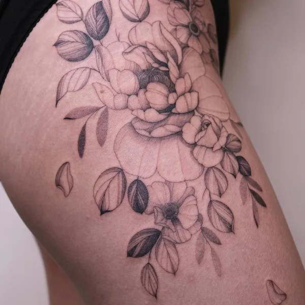Feminine tattoo by Irina Kondrashova in Okres Praha