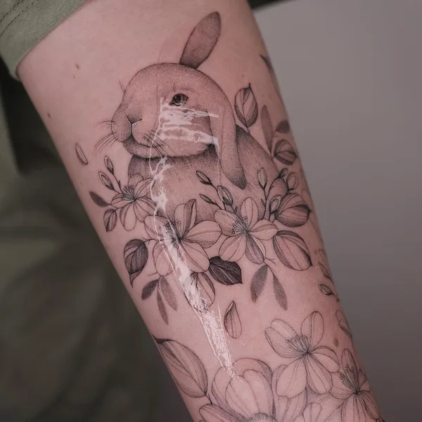 Feminine tattoo by Irina Kondrashova in Okres Praha