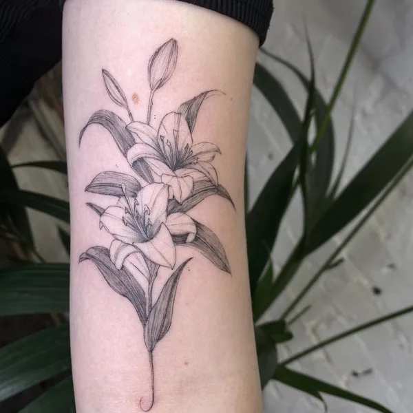 Botanical tattoo by Lyria Flora la moon in Borough of Brighton and Hove