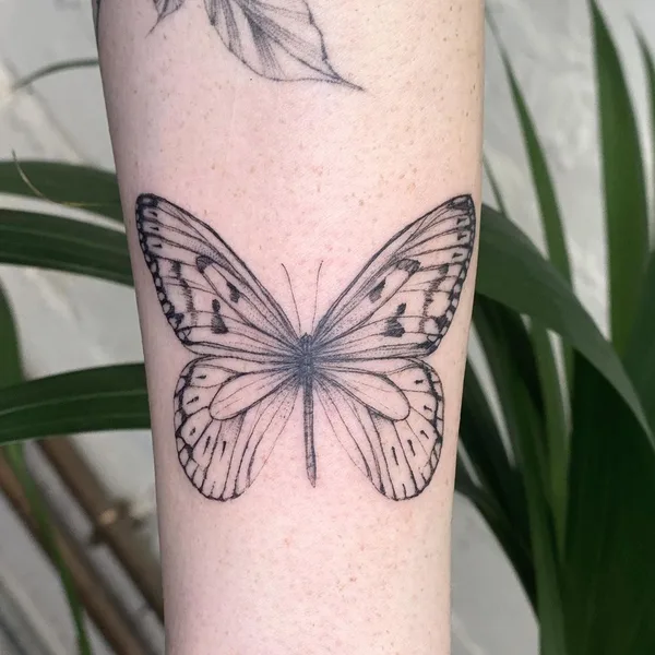 Botanical tattoo by Lyria Flora la moon in Borough of Brighton and Hove