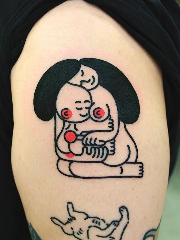 color linework tattoo auf upper arm #47136 | Tätowierer Huh Loves You
