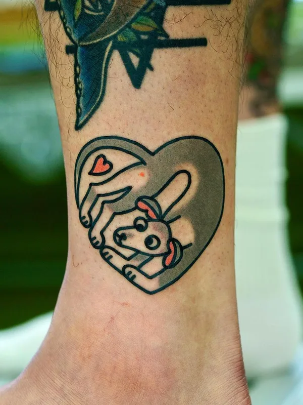 color linework tattoo auf ankle #47131 | Tätowierer Huh Loves You