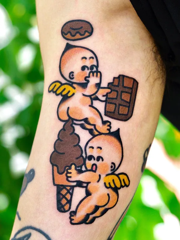 color new school tattoo auf forearm #47132 | Tätowierer Huh Loves You
