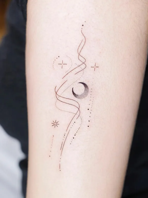 female black and grey fineline 타투 부위 forearm #47195 | 타투이스트 oitattoo