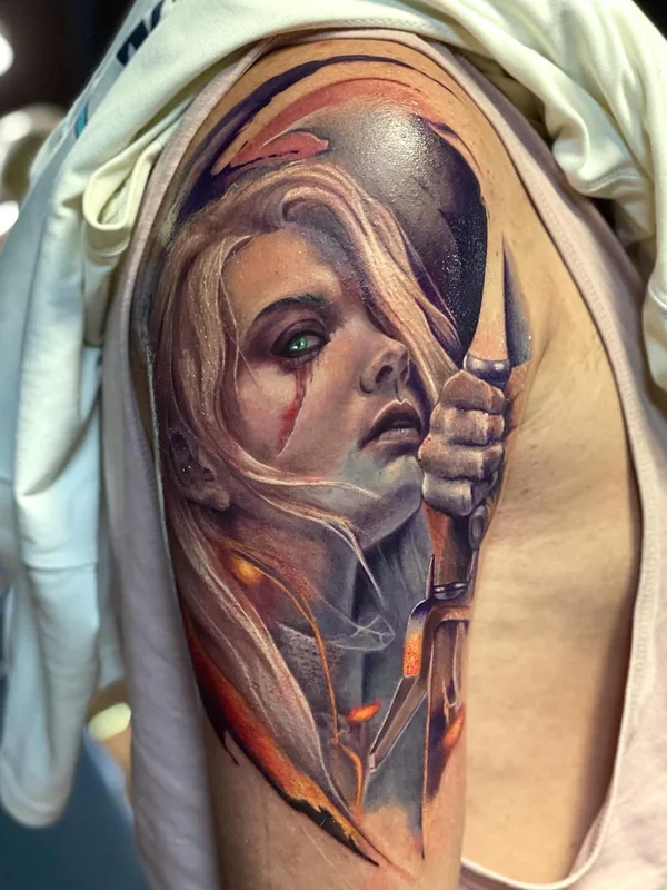 female color realism 타투 부위 shoulder #51120 | 타투이스트 Александр Юшков