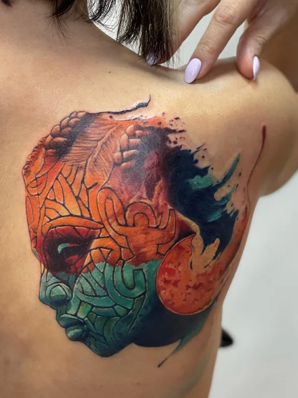 female color illustrative 타투 부위 shoulder blade #51130 | 타투이스트 Александр Юшков