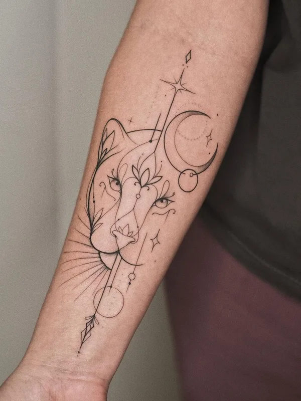 black linework tatuaje en forearm #51149 | Tatuador Оля Сивухова